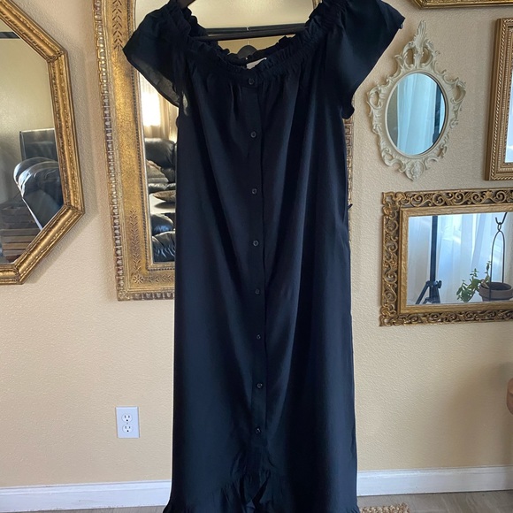 Black Loft Off-the-Shoulder Dress! - Picture 3 of 9